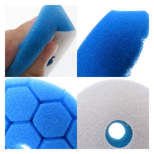 Éponges de polissage en mousse pour <span class=keywords><strong>voiture</strong></span> avec crochet et boucle hexagonales de 95 mm, trous de 22 mm pour polisseuses orbitales/rotatives, tampons de polissage pour le cirage et le lustrage des voitures - Product Image 3