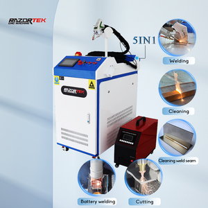 Raycus 1500W 2000W 3000WLaser 5 in 1 lazer kaynakçı otomatik tel lazer ile taşınabilir su soğutma kaynak dikiş temizleme KAYNAK MAKINESİ