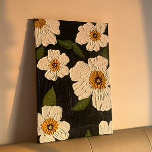 Pintura al Óleo Abstracta Minimalista en 3D con Textura <span class=keywords><strong>de</strong></span> Flor sobre Lienzo, Arte <span class=keywords><strong>de</strong></span> Pared Hecho a Mano con Marco <span class=keywords><strong>de</strong></span> <span class=keywords><strong>Madera</strong></span>, Tamaño Personalizado <span class=keywords><strong>para</strong></span> <span class=keywords><strong>Sala</strong></span> <span class=keywords><strong>de</strong></span> Estar - Product Image 4