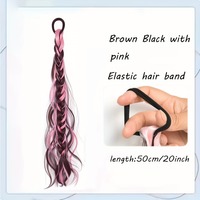 Tresse synthétique désordonnée, tresse de perruque rose bleu gris, perruque tressée style Boxer, queue de cheval pour femme, nouvelle tresse longue torsadée style chinois