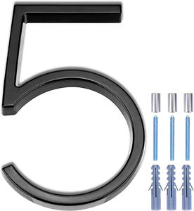 Numéros Flottants 5 Pouces en Alliage de Zinc Noir Modernes – Plaques de Numéros de Maison Flottants pour Porte d'Entrée d'Hôtel et Chambres - Product Image 2