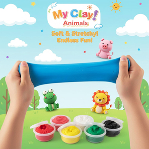 Nouveau design, kit de pâte à modeler super douce de qualité supérieure, séchage à l'air, pour enfants, pâte à modeler magique - Product Image 2