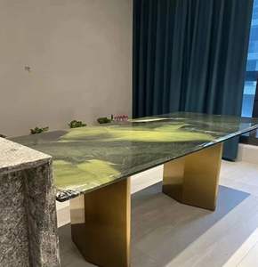 Dalle chaude transmettant la lumière Dalles de marbre vert avocat en pierre de luxe - Product Image 5