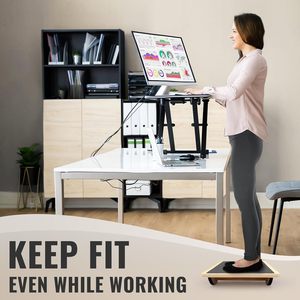 Planche de bois d'équilibre portable pour adultes planche oscillante antidérapante 350LBS pour équipement de physiothérapie planche inclinée en bois - Product Image 4