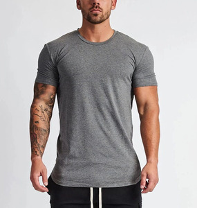 Magliette da ginnastica con Logo personalizzato all'ingrosso per uomo 90% Poly allenamento sportivo da corsa semplice Casual t-shirt in bianco per lo <span class=keywords><strong>sport</strong></span> - Product Image 4