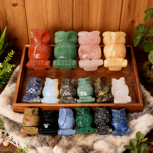 Toptan Doğal Ham Reiki Renkli Değerli Taş El Yapımı Cilalı Baykuş Kristal Hayvan Figürü El Sanatları Baykuş Heykeli Hediyelik - Product Image 4