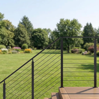 Poteau de balustrade de balcon en câble noir au design moderne, fabrication OEM