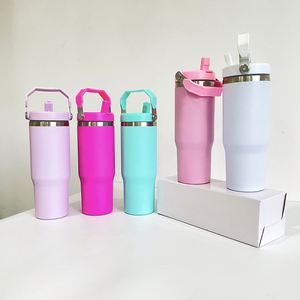 Vasos Personalizados con Logotipo, Botella de Agua Sublimable, Regalos Escolares de la Mejor Calidad, Vaso con Pajita Abatible para Estudiantes de 30 oz - Product Image 1