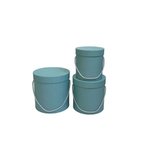 Ember buket bunga warna Solid Solid, ember buket bulat dengan tampilan bunga Foil tiga buah kotak Folder
