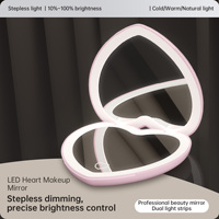 Miroir de maquillage portable pliable, directement de l'usine, avec logo personnalisé, grossissement 5x, idéal pour la beauté et le maquillage en voyage des femmes