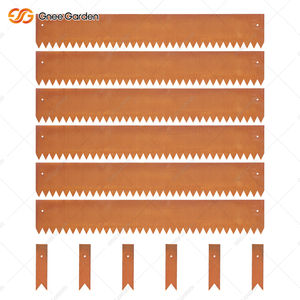 Paquete de 6 Bordes de Jardín de Acero Corten Resistente a la Intemperie, de 8 Pulgadas, con Borde Rústico Resistente a la Corrosión, Fácil de Instalar para Flores de Exterior - Product Image 1
