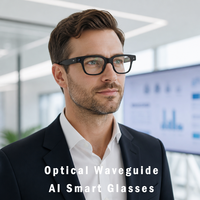 Lunettes intelligentes HUD, caméra 4K 20MP à vue à la troisième personne, assistant vocal IA, traduction hors ligne, lunettes vidéo pour les voyages et les vlogs
