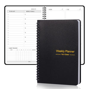 Carnets de notes A5 à spirale hebdomadaires et quotidiens en gros, planificateur d'<span class=keywords><strong>agenda</strong></span> mensuel transparent en PP - Product Image 2