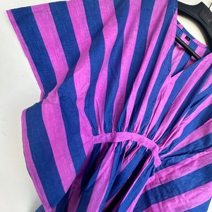 Cotton Handmade Embroidery Bohemian <b>Indian</b> Striped Floor-Length A-Line <b>Kaftan</b> Maxi Dress for Women Breathable Sleepwear Gift - Product Image 4