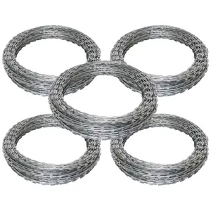 Barbed Wire Fencing Stainless Steel Hot Dipped Galvanized Concertina Razor Blade Barbed Wire Mesh Fence
