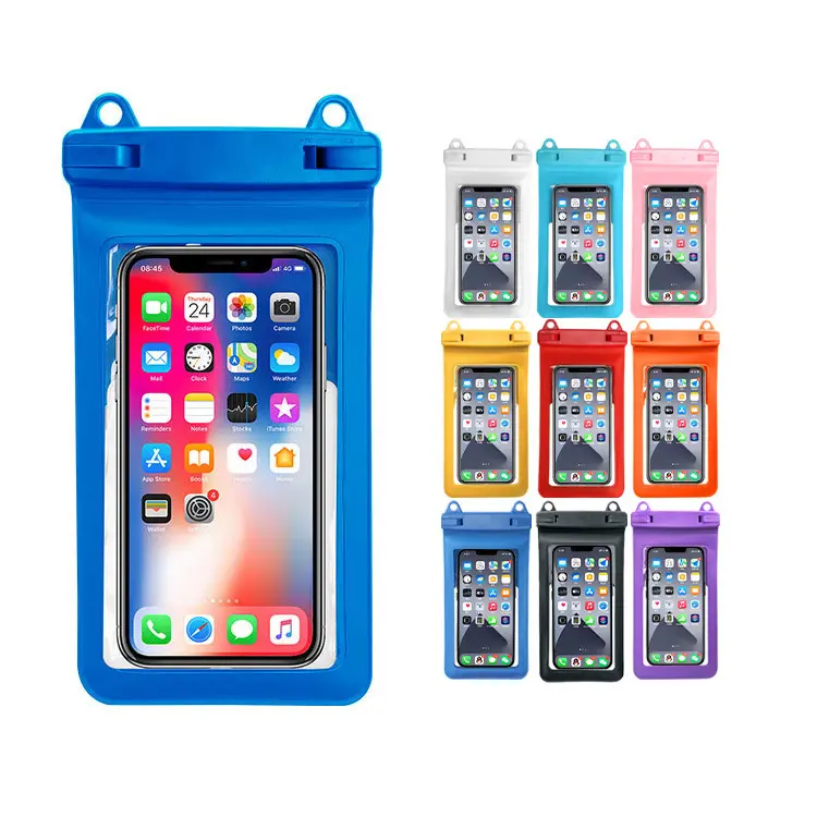 Étui pour téléphone portable étanche IPX8, 20 couleurs, pochette pour téléphone portable personnalisée, sac de voyage et de natation en plastique pour l'extérieur