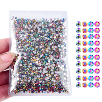 BOBOHOO, venta al por mayor, paquete a granel, serie trasera plateada, resina, 2mm-6mm, diamantes de imitación con reverso plano, diamantes de imitación sin Hotfix para ropa DIY