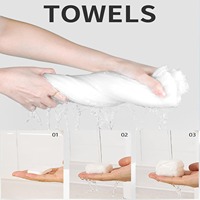Mini Compressed Towels Disposable Cotton Soft, for Travel Home Outdoor Activities Individually Packaged Face Towels