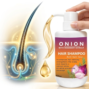 Shampooing pour la croissance des cheveux à l'oignon rouge et au romarin 400ml, shampooing naturel <span class=keywords><strong>anti</strong></span>-chute de cheveux pour cheveux fins, soin fortifiant du cuir chevelu, unisexe - Product Image 2