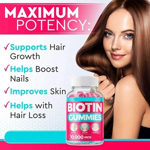 Vitaminas para el Crecimiento del Cabello para Niños 2025, Gomitas de Biotina, Colágeno y Queratina - Product Image 3