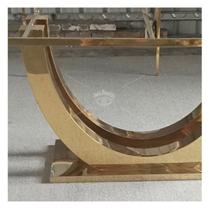 Table <span class=keywords><strong>console</strong></span> de haute qualité, moderne <span class=keywords><strong>et</strong></span> luxueuse, en acier inoxydable doré/or rose, avec plateau en marbre/<span class=keywords><strong>verre</strong></span>, pour salon, hôtel - Product Image 3