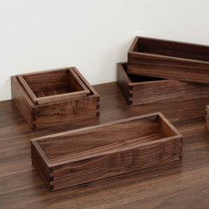 <span class=keywords><strong>Handmade</strong></span> rắn Walnut gỗ mở hộp lưu trữ với dovetail Doanh hình chữ nhật bằng gỗ Organizer Tray cho bàn ngăn kéo hoặc trang trí nội thất - Product Image 1