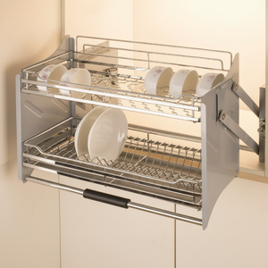 Cestello Estraibile Scorrevole <span class=keywords><strong>per</strong></span> Mobile <span class=keywords><strong>Cucina</strong></span> 600mm <span class=keywords><strong>in</strong></span> <span class=keywords><strong>Acciaio</strong></span> Inossidabile, Scolapiatti a Doppio Livello, Ripiano Regolabile <span class=keywords><strong>per</strong></span> Stoccaggio - Product Image 1