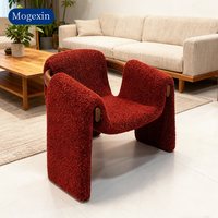 Nordischer Minimalistischer Akzentsessel aus Holz, Modernes Freizeit-Sofa für Outdoor, Hotel und Schlafzimmer