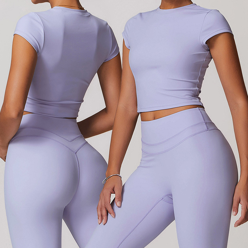 Quick Dry Fitness Sport Top Tight Short Sleeve Sports Breathable Yoga Tshirt for Women