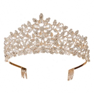 มงกุฎเจ้าสาวแบบ High Queen Spot เครื่องประดับศีรษะงานแต่งงาน เครื่องประดับผมสำหรับงานเลี้ยง ชุดราตรี อุปกรณ์เสริมผม โลหะผสมชุบโรเดียม ประดับคริสตัลและเพชรเทียม - Product Image 3