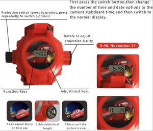 Bán Buôn Trẻ Em Của Phim Hoạt Hình Dự Hồ Thông Minh <span class=keywords><strong>LED</strong></span> Hiển Thị 5-10 Ngày Tuổi thọ Pin Xe Ô Tô Chiếu Đồng Hồ-Điều Khiển Cảm Ứng - Product Image 2