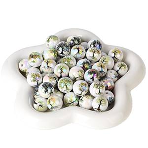 16mm <b>Acrylic</b> Mixed Color Double-Sided Printed Tree Life Straight-Hole <b>Beads</b> DIY Bracelet Pendant Accessory Fashionable Colorful - Product Image 6