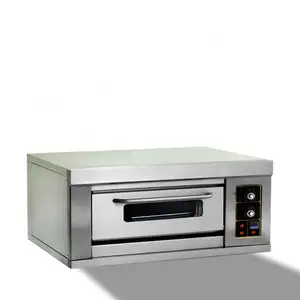 2 dek 4 nampan komersial Oven panggang roti Gas Pizza Oven kue industri