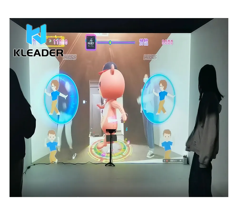 Proyectores interactivos Kinect, juego de baile AR 3D, inducción de cuerpo humano con juegos, enseñanza de baile, aumento de juegos de pared de realidad