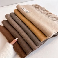 Nouvelle écharpe longue épaisse et chaude pour femme adulte, couleur unie, toutes saisons, avec longues franges