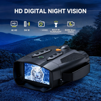 Jumelles de vision nocturne numériques, 5W IR, vision nocturne 800m, écran 3 pouces, enregistreur vidéo 4K, lampe torche intégrée pour la chasse et l'observation de la faune