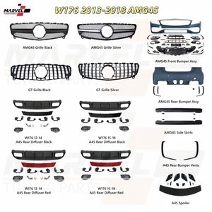Kit aérodynamique avant style A45 de pièces automobiles pour BENZ W176 AMG 2016-2018 Matériau PP noir brillant - Product Image 6