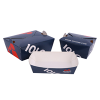 Boîte d'emballage alimentaire en papier kraft biodégradable, carton blanc, logo personnalisé avec certification pour poulet frit, frites, restauration rapide