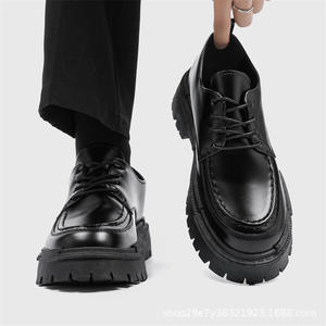 Men's New Arrival Black Casual Business Style Wedding Shoes for the Bride <b>Dress</b> Slip-On PU Upper British - Product Image 3