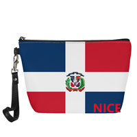 Sac cosmétique en PU avec drapeau personnalisé de la République Dominicaine pour les voyages, l'organisation de la coiffeuse, souvenir culturel