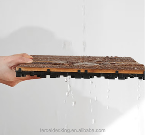 Tarima de Madera Carbonizada para Jardín, Balcón, Terraza y Patio, Suelo Modular Portátil, Baldosas de Madera Encajables - Product Image 3