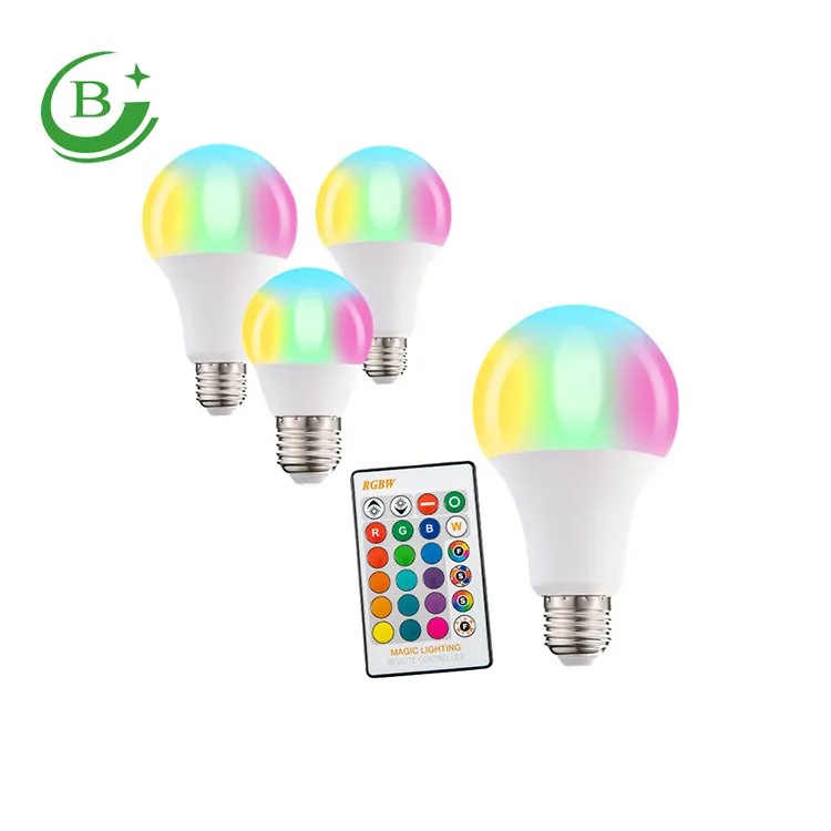 Multiple functions dimming brightness adjustable color remote control 3W led rgb light bulb