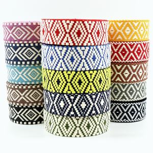 ริบบิ้นผ้าแจ็คการ์ดหลากสี1.5นิ้วสายรัดโพลีเอสเตอร์สองด้านสำหรับสายกระเป๋าและงานฝีมือ - Product Image 2