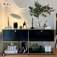 Meubles de rangement modernes modulaires en acier inoxydable avec 4 tiroirs pour salon