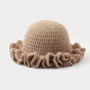 Handmade Crochet <strong>Bucket</strong> <strong>Hats</strong> for Women with Ruffles Custom <strong>Color</strong> Logo Knitted Casual Accessory - Product Image 2
