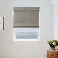 Persianas Automáticas Integradas en Ventanas Francesas de Fibra Natural Sostenible para Sala de Estar y Dormitorio, Diseño Moderno, Protección Anti-UV