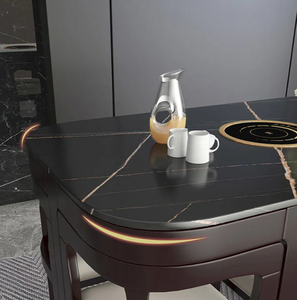 Luxurious Smart Dining Table Set Room Decoration Big White Mable <b>Top</b> Sliding and Chair Dinning Table Upscale Dining Room Dining - Product Image 3