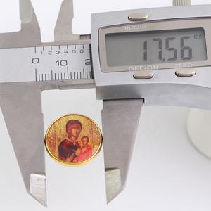0.7 pouces ton or rond grec chrétien orthodoxe vierge marie de la <span class=keywords><strong>Passion</strong></span> Panagia Soumela épinglette métal religieux moulé Style - Product Image 6