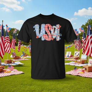 T-shirt Usa Flower Coquette Bow American Patriotic pour le 4 juillet - Product Image 3