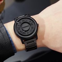 BINBOND 234 Nuevo Reloj de Hombre con Concepto de Tendencia y Personalidad, Creativo con Puntero Deslizante y Fuerza Magnética, Resistente al Agua